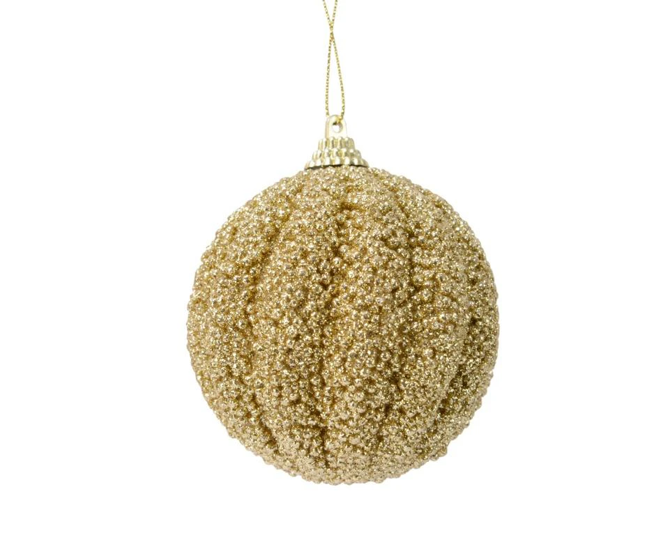 Kaemingk Foam Glitter Bauble (Light Gold) - ST9399