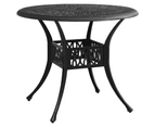 Outdoor Bistro Table Garden Patio Furniture Aluminium Dining Coffee Black 90x74cm