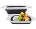 12 x FOLDAWAY COLANDER 28x22cm Collapsible Food Strainers Practical Drain Basket with Hanging Hole for Fruit Vegetable