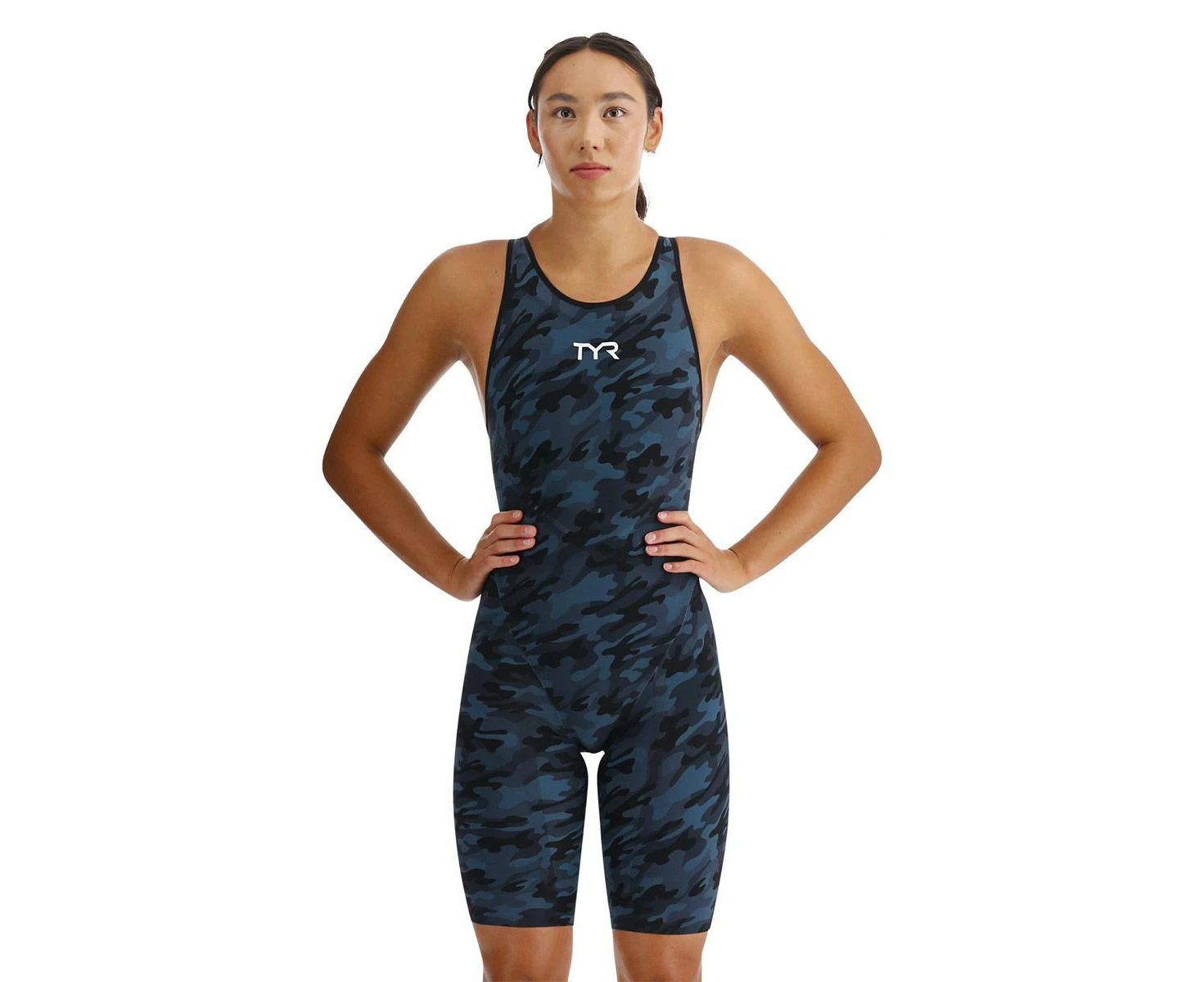 TYR Venzo Camo Closed Back Kneeskin - Deep Teal Camo