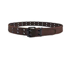 Double-breasted Belt For Men And Women Canvas Double-hole Needle Belt-Black