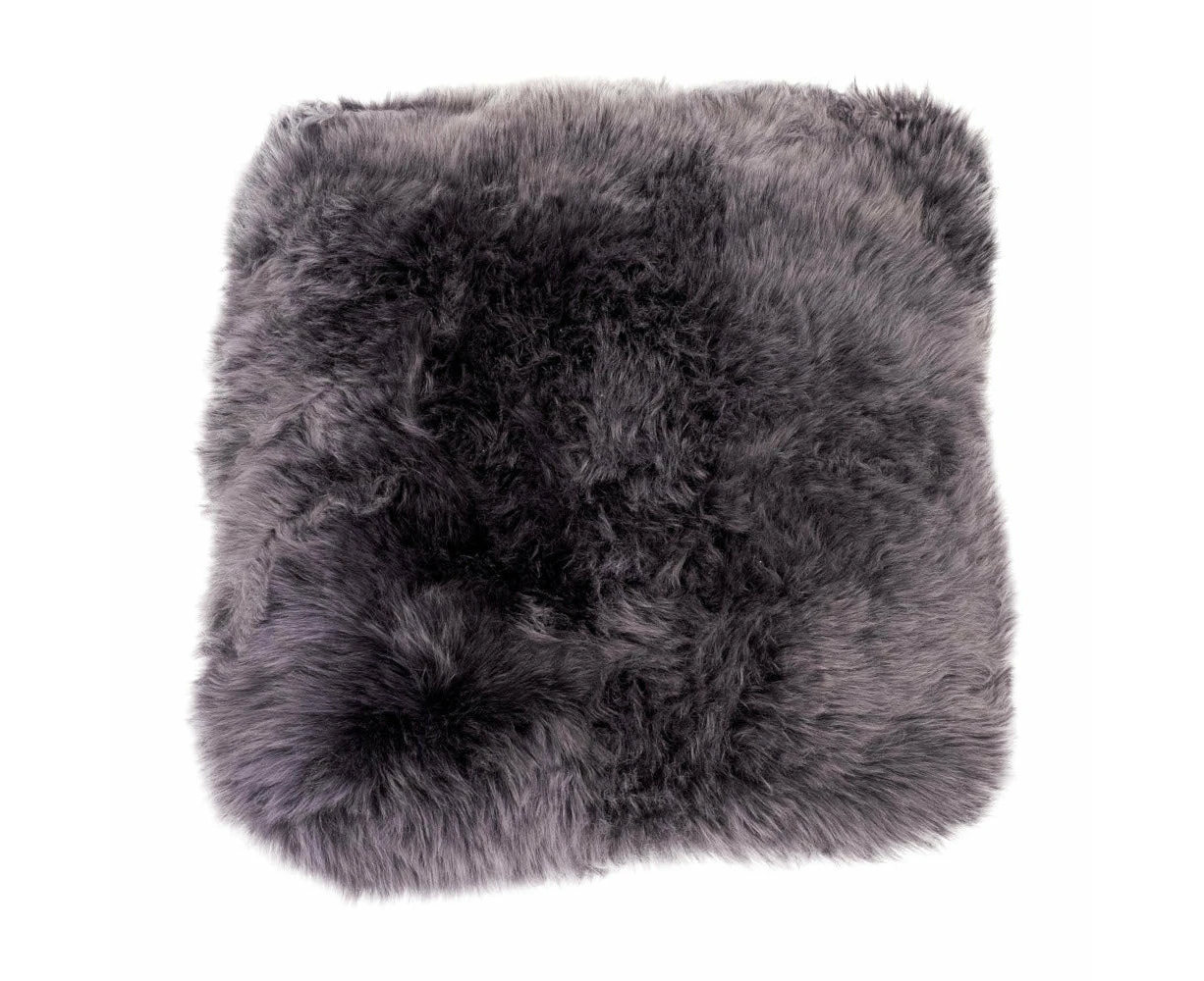 Yellow Earth Australia - Dark Grey Square Sheepskin Chair Mats - Australian Merino Sheepskin Seat Mats (50 x 50cm)