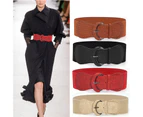 Women Stretchy Wide Waist Belt for Dress Ladies Elastic Belt Hook Buckle