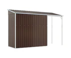 vidaXL Garden Shed with Extended Roof Brown 277x110.5x181 cm Steel