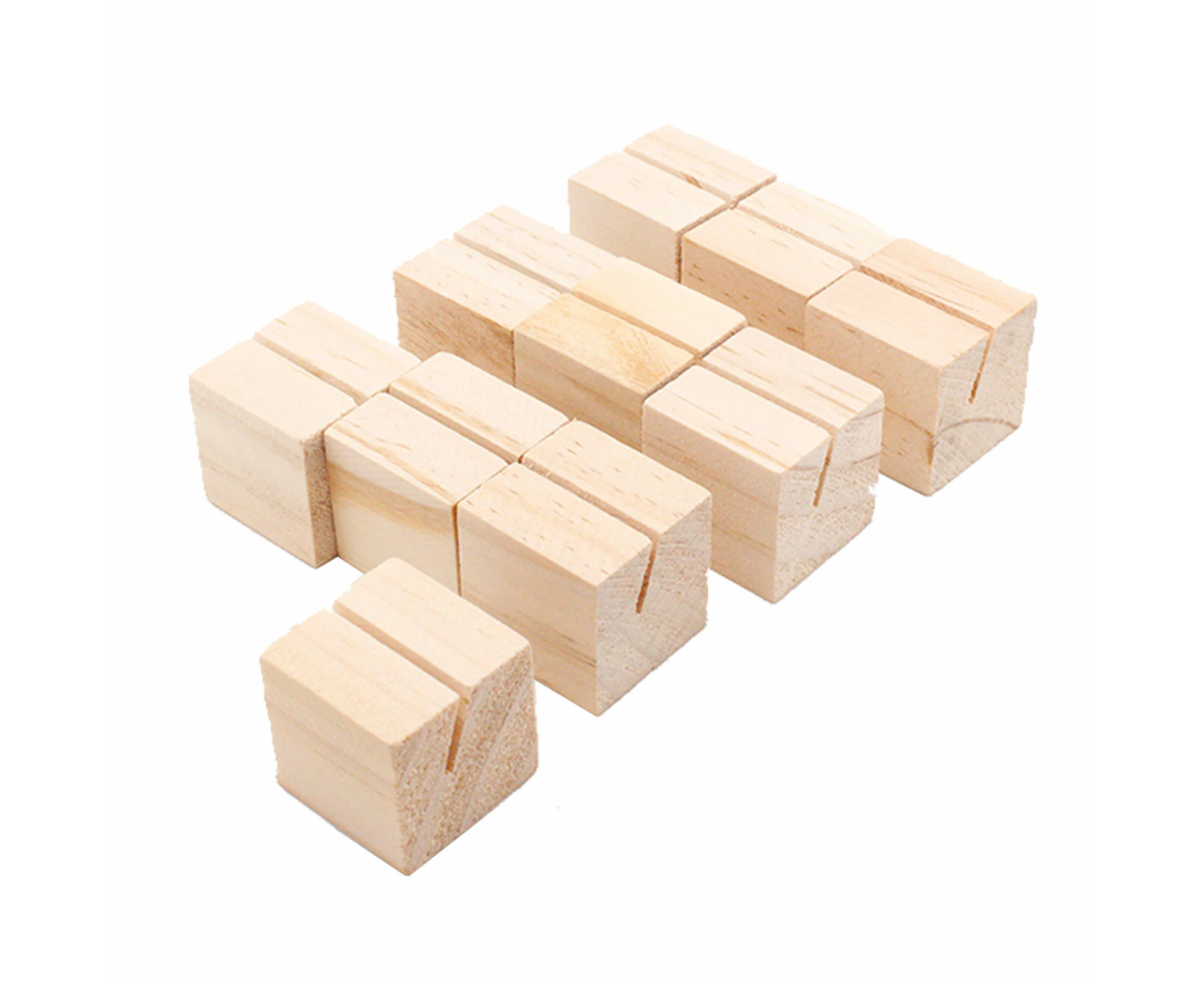 Place Card Display Holder Wood Photo Stand Holder for Office Home School 10pcs - Square