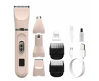 Dog Clippers Low Noise Paw Trimmer Rechargeable Pet Cat Grooming Kit Multifunctional Cordless Quiet Pet Nail Grinder Dog Shaver - White