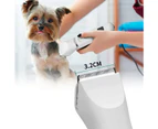 Dog Clippers Low Noise Paw Trimmer Rechargeable Pet Cat Grooming Kit Multifunctional Cordless Quiet Pet Nail Grinder Dog Shaver - White