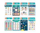 16 Sheets Boho Kids Educational Posters Toddler Learning Posters for Classroom Kindergarten Elementary Education Kids Posters Supplies