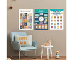 16 Sheets Boho Kids Educational Posters Toddler Learning Posters for Classroom Kindergarten Elementary Education Kids Posters Supplies