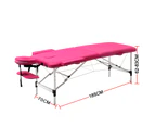 2 Fold Massage Table 70cm Portable Aluminium Beauty Therapy Bed Chair