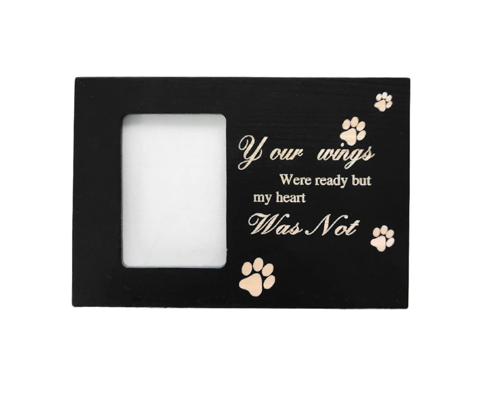 Pet Urns with Photo Frame Funeral Cremation Small Box Wood Urn Loving Memory Pet Urn+Picture Frame Gift Caskets-Color-Black