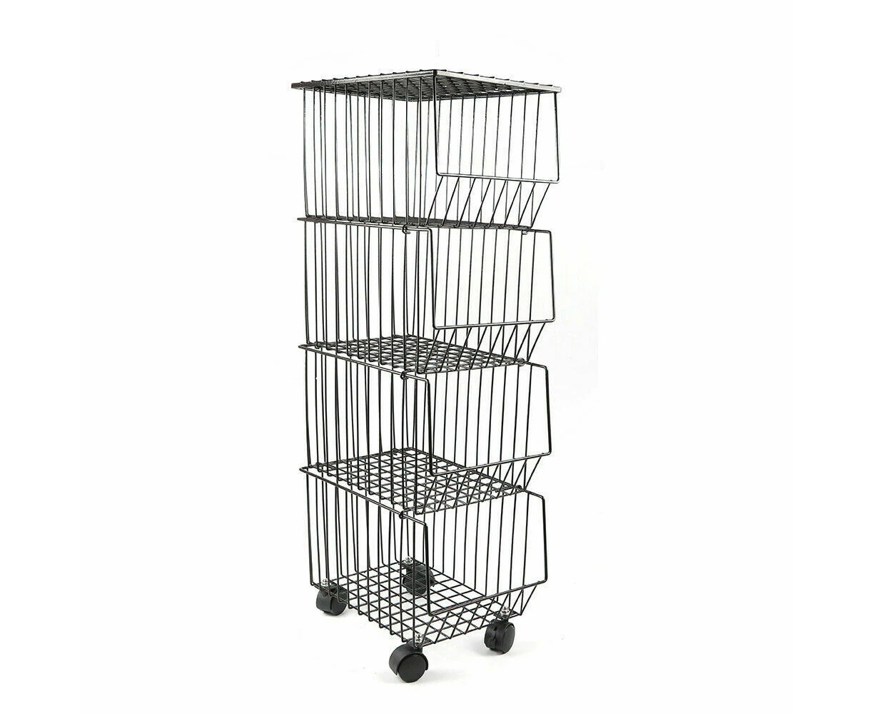 Metal Kitchen Storage Tier Rack Storage Rack Fruit Vegetable Basket 4 Tier Tool