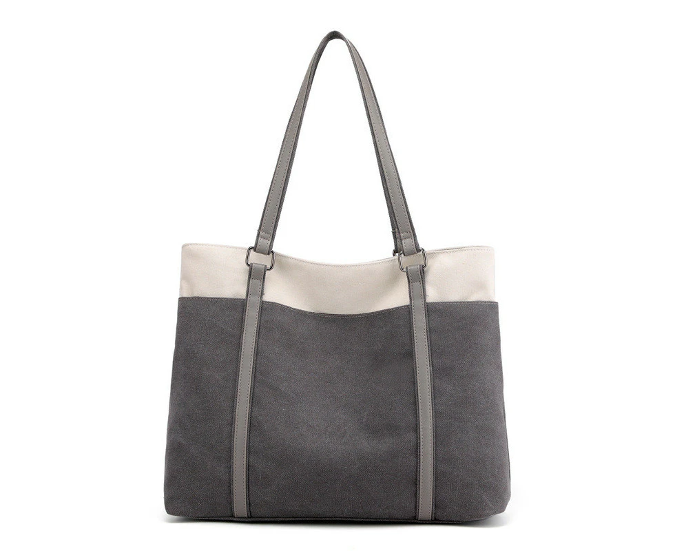 Tenpell Women Large Tote Bag Shoulder Bag Holds A 15.6 Inch Computer-Grey