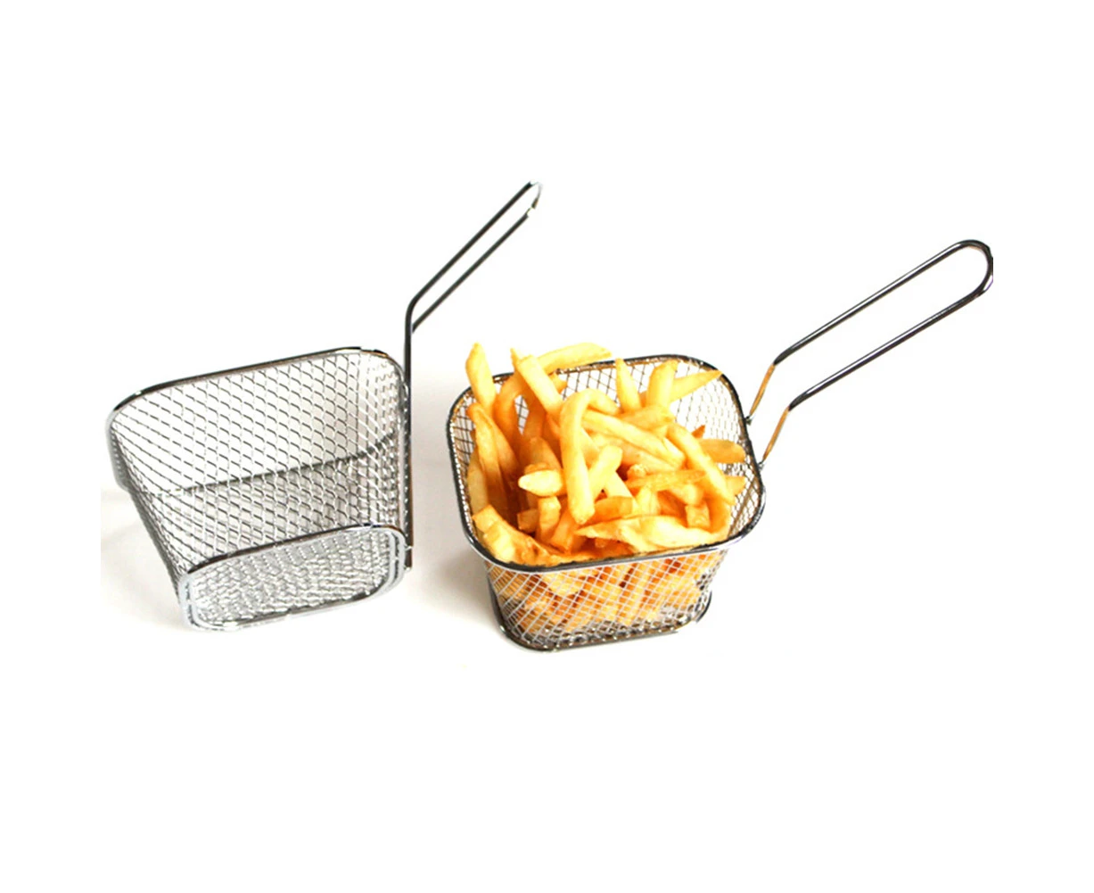 Mini Stainless Steel Potato Chips French Fries Fryer Basket Kitchen Cooking Tool-Silver