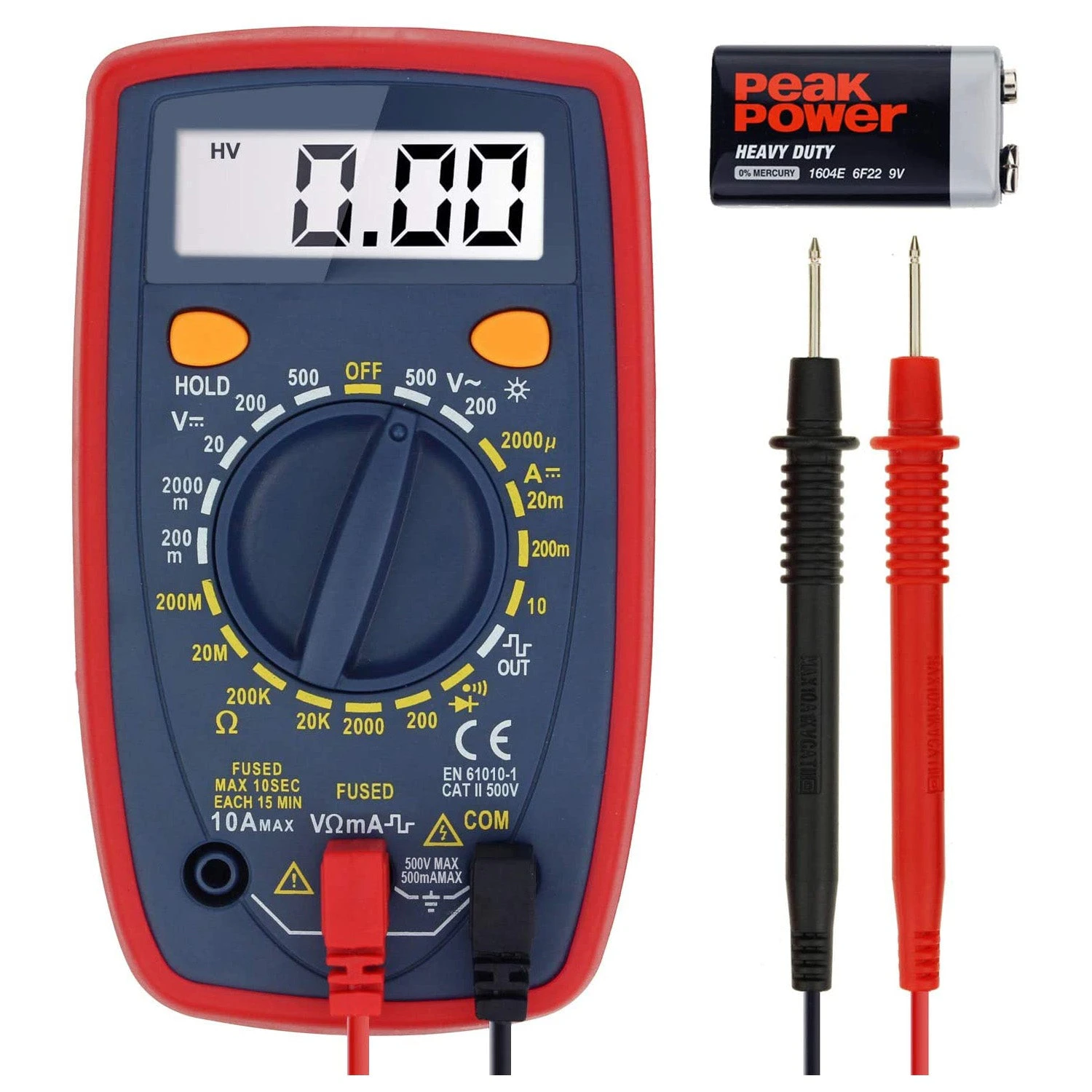 Digital Multimeter with Ohm Volt Amp and Diode Voltage Tester Meter