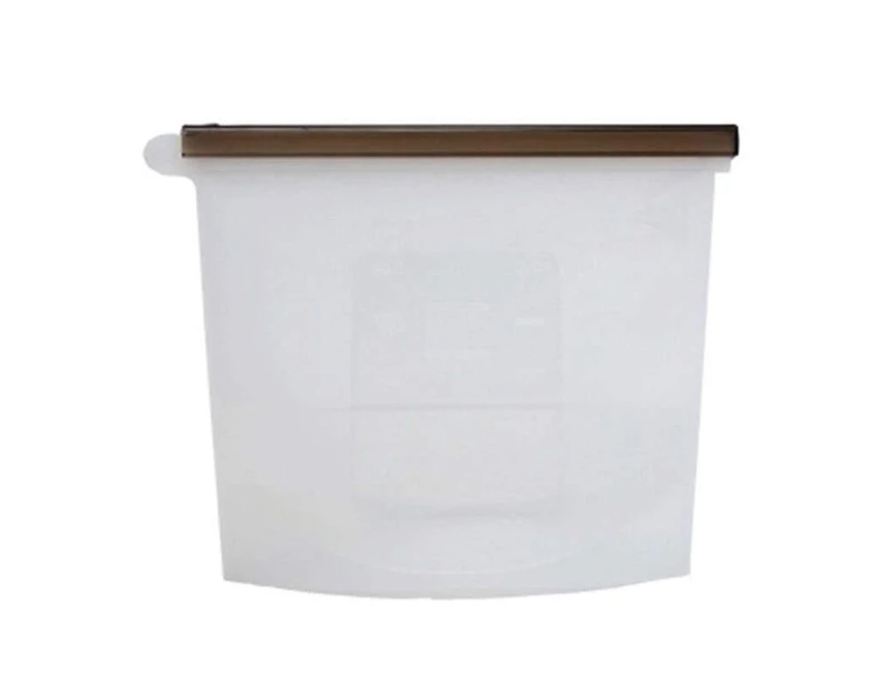 White Reusable Silicone Food Storage Bags Leak proof Microwave Freezer Freshness Safe 1000ml