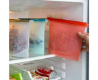 White Reusable Silicone Food Storage Bags Leak proof Microwave Freezer Freshness Safe 1000ml