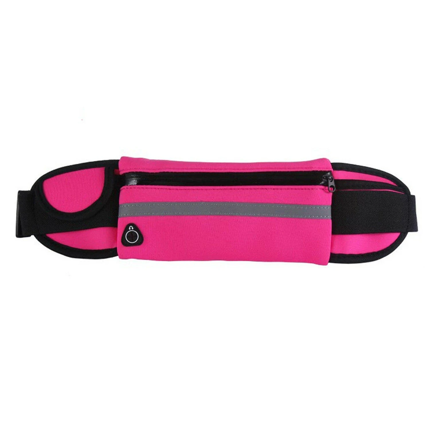 Waterproof Running Bum Bag Fanny Pack Waist Belt Money Wallet Zip Pouch Sports - Deep Pink