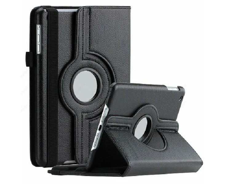 For Samsung Galaxy Tab A9+/A9 Plus Case, 11 inch SM-X210 X215 Leather Smart 360 Rotate Flip Stand Case Cover (Black)