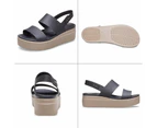 Amoretu Womens Platform Sandals Lightweight Open Toe Summer Shoes-Black