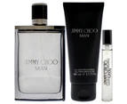 Jimmy Choo Jimmy Choo Man for Men 3 Pc Gift Set 3.3oz EDT Spray, 0.25oz EDT Spray, 3.3oz Shower Gel