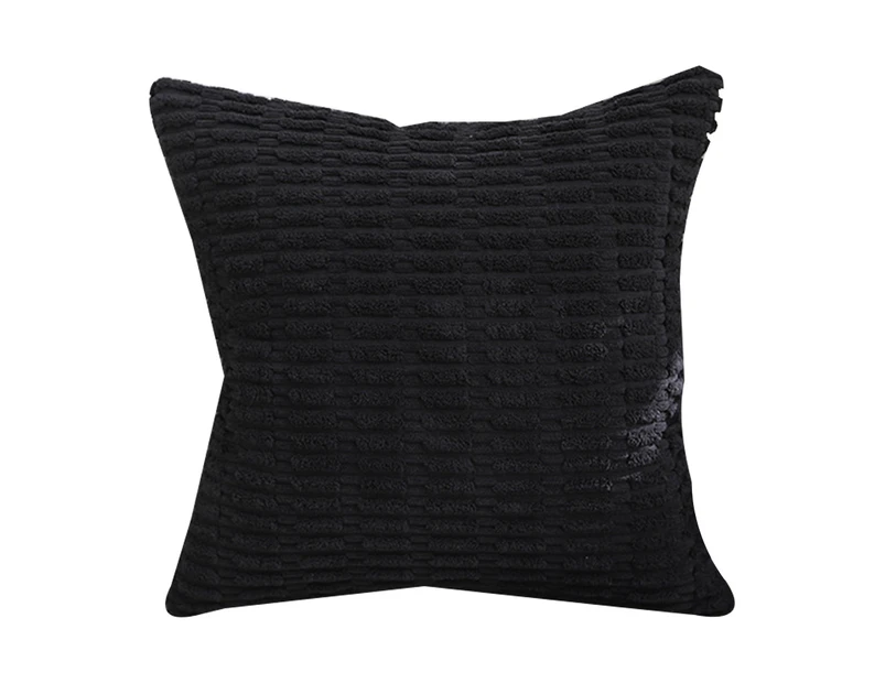Throw Pillow Covers Plush 45x45cm Corn kernel Pattern Square Soft Cushion Covers - Black