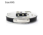 Leather Dog Collar, Padded, Comfortable, Strong for Pups, Small, Medium, Large, X- Large Dog Breeds White XXS