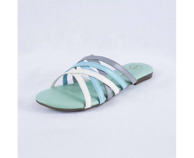 Maryn Green Flat Slides for Women