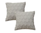 Throw Pillow Covers 50*50cm, Navy Decorative Boho Pillow Case Cushion Cover with Soft Plush,Set of 2 - Grey