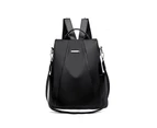 Anti-theft Double Shoulder Bag Travel Backpack Waterproof Oxford Cloth - Black