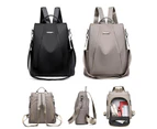 Anti-theft Double Shoulder Bag Travel Backpack Waterproof Oxford Cloth - Black