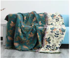 Throw blanket for couch sofa soft blankets cozy blanket suitable for armchairs, sofas and beds-Green