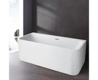 Freestanding Acrylic Bath Tub Back To Wall Bath White Bathtubs with Overflow 1500mm/1700mm Rectangle