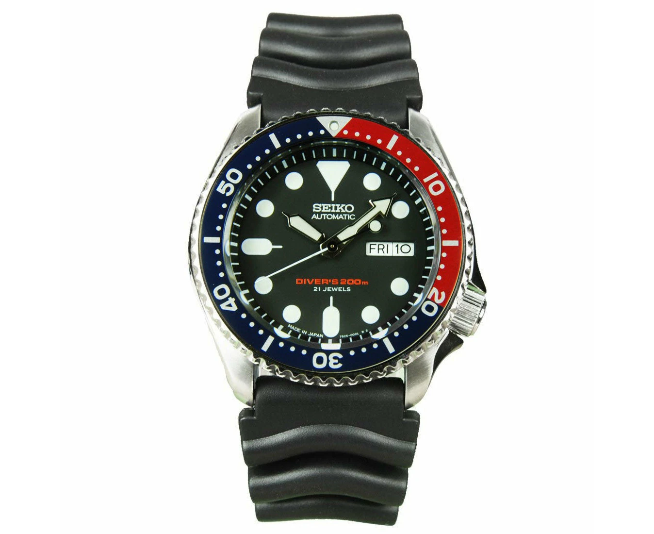 Seiko SKX009 J1 Automatic Blue & Red Mens Analog Divers Watch (Made in Japan)