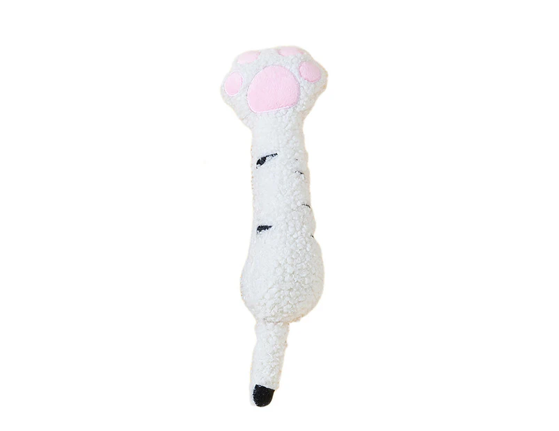 Pet Plush Toy Creative Relieve Boredom Cute Cat Paw Shape Kitten Cat Catnips Chewing Toy - White