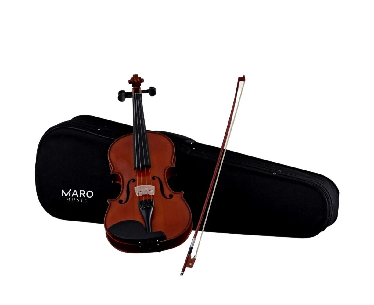 Maro Music VA44-NTE Full-Sized Violin with Ebony Parts, Case, Bow, Polisher, 4/4