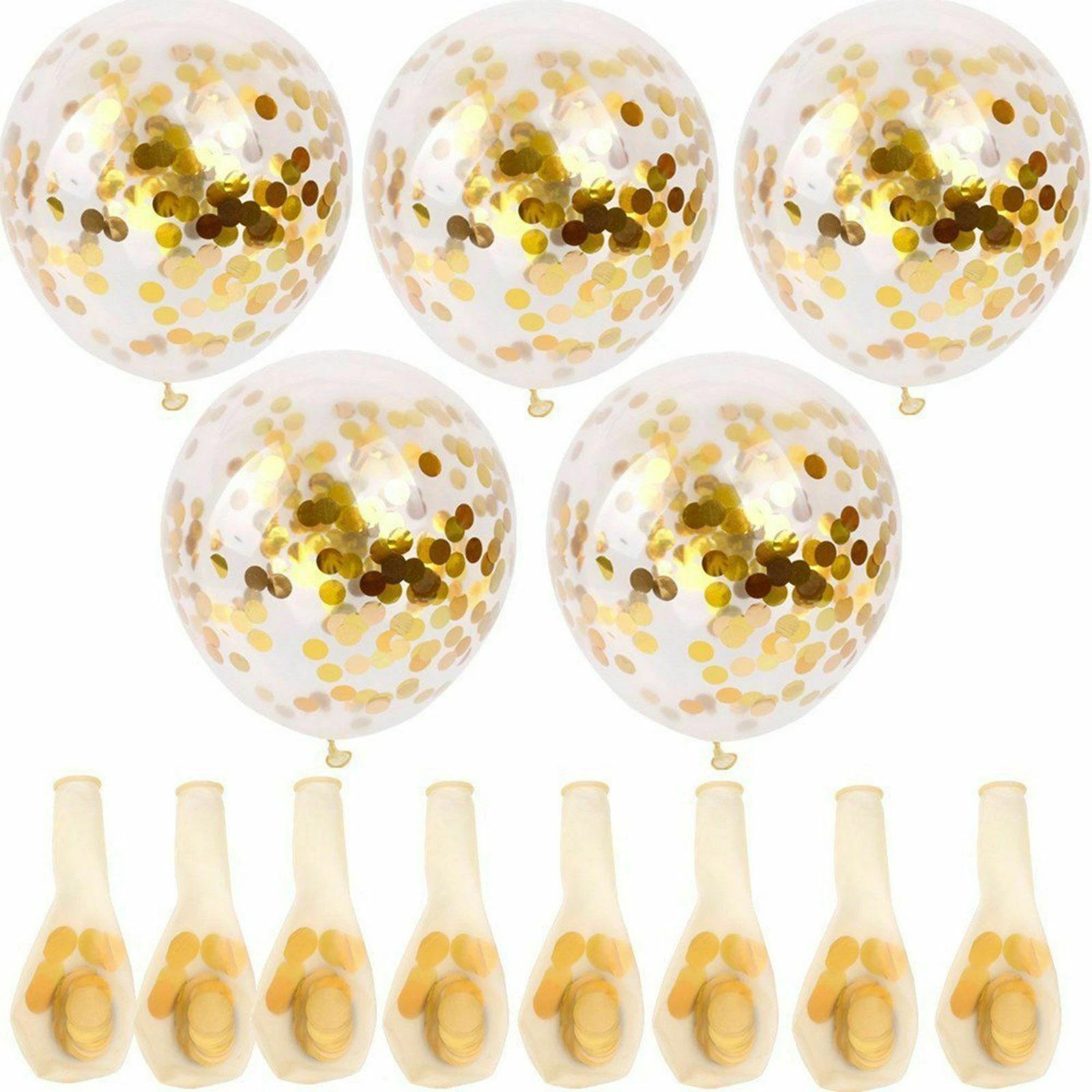 50Pcs 30cm  Confetti Sequins Latex Helium Balloon Party Balloons - Gold