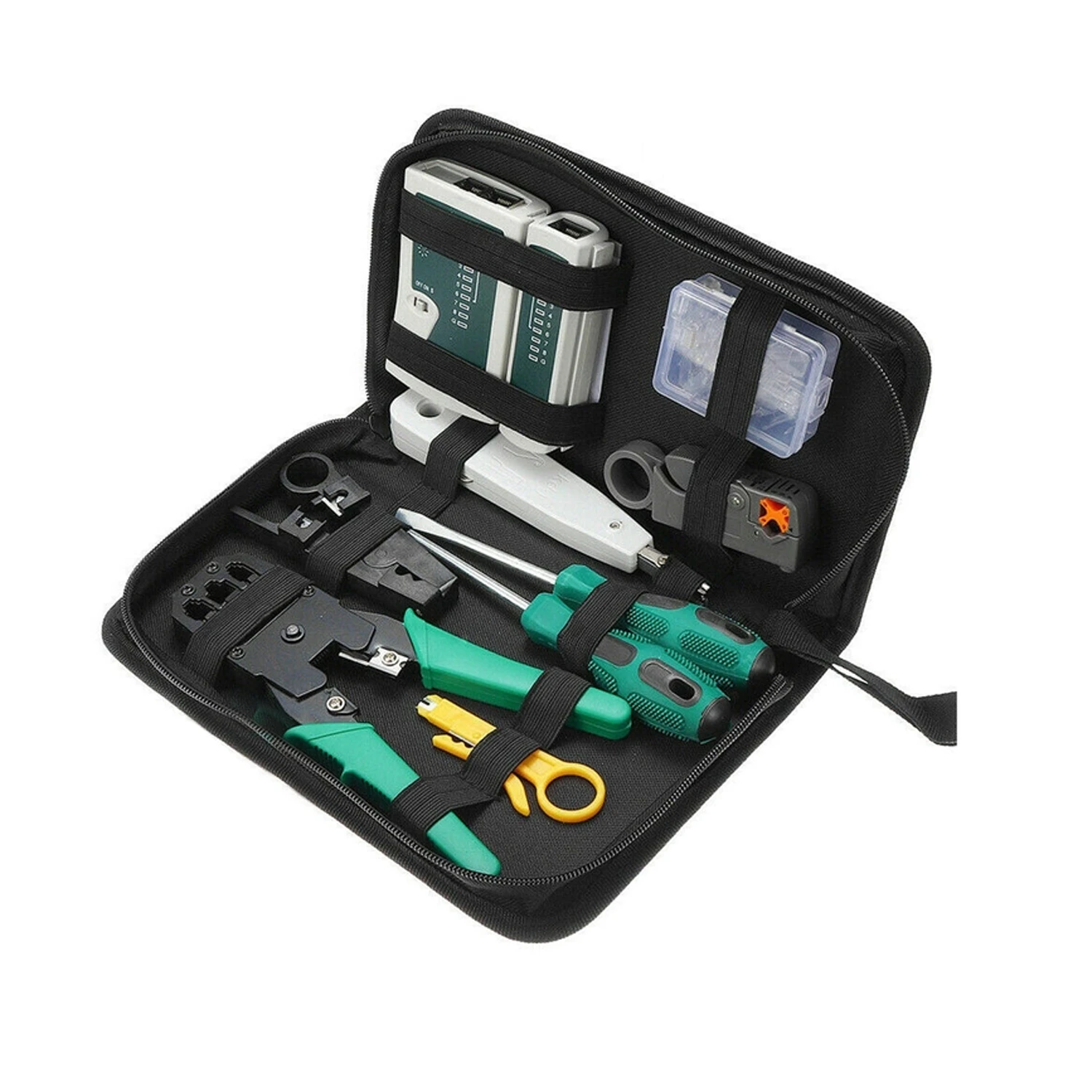 Analyzer Network Cable Tool Kit LAN Crimper Down Wire Stripper Cat5 6 RJ45 BAG