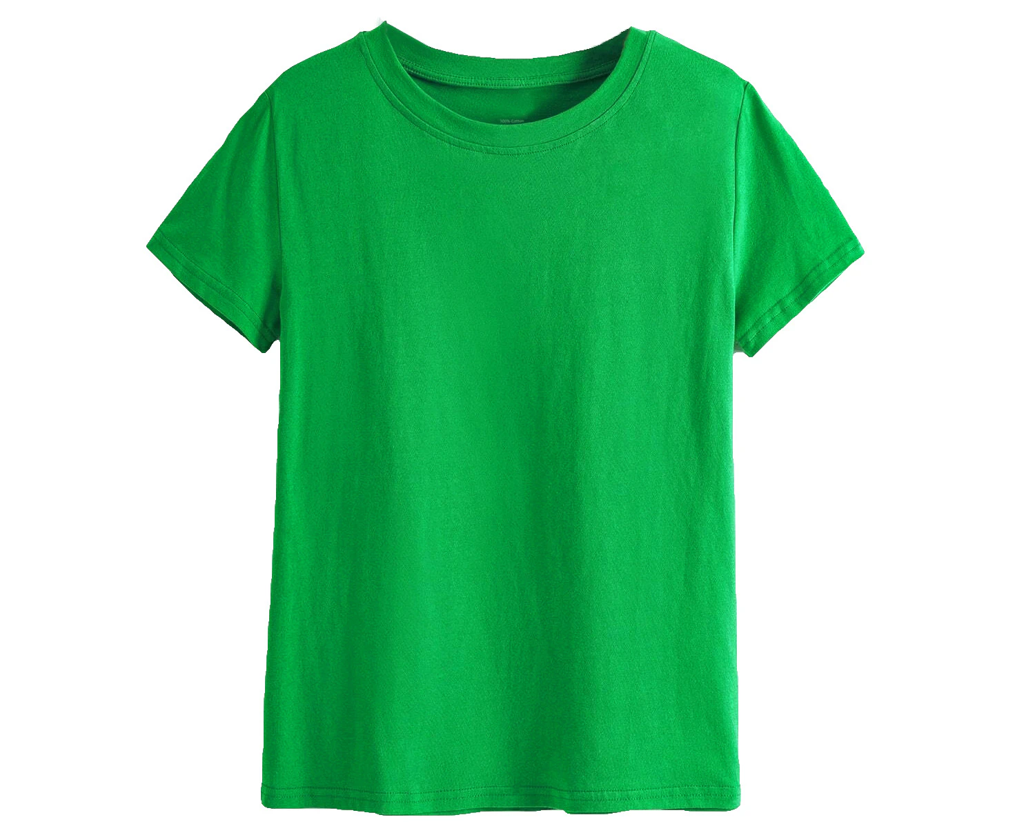 Adult 100% Cotton T-Shirt Unisex Men's Basic Plain Blank Crew Tee Tops Shirts - Green