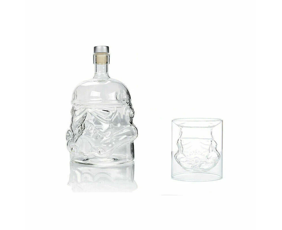 Creative Star Wars Force 750ml Glass Decanter with 2 Whiskey Glasses Bottle