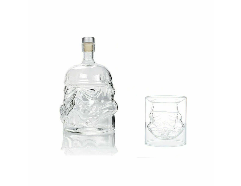 Creative Star Wars Force 750ml Glass Decanter with 2 Whiskey Glasses Bottle