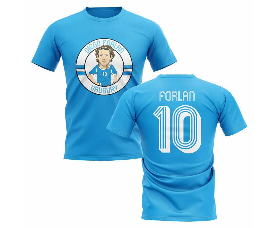 Diego Forlan Uruguay Illustration T-Shirt (Sky Blue)