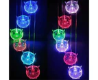 Solar Owl Wind Chime Hanging Light Outdoor Garden Colour Changing Lights -White Owl