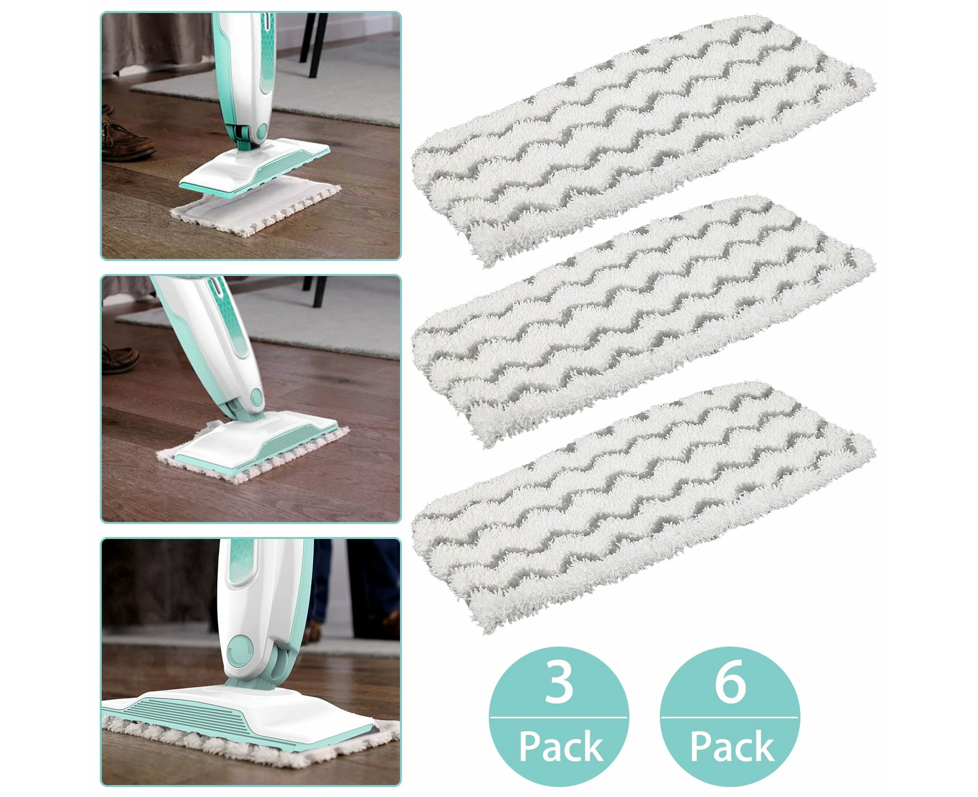 Steam Pocket Cleaning Pads Compatible Replacement Mop Pads Fits For Shark Steam Mop S1000 S1000A S1000C S1000Wm S1001C