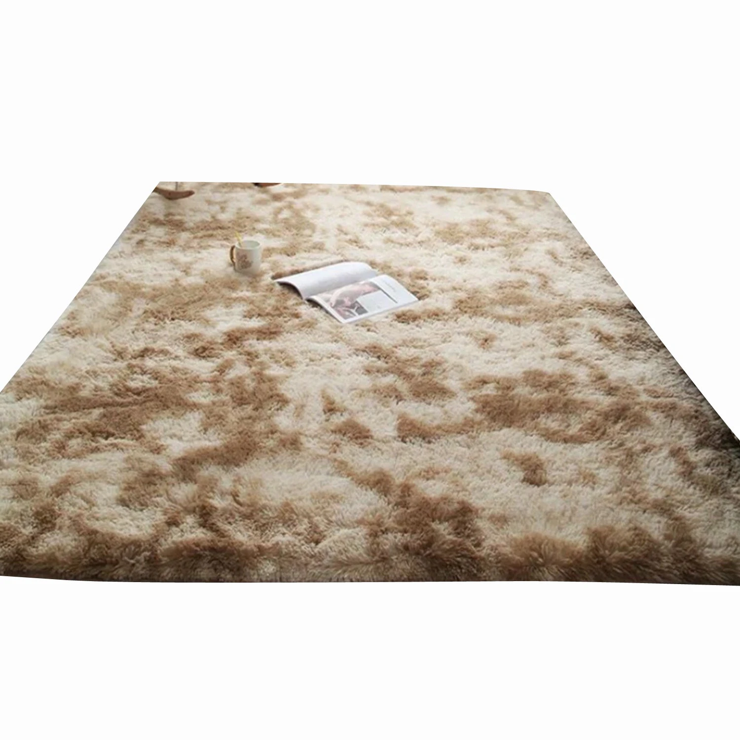 160X230CM Fluffy Large Rug Plush Soft Shaggy Mat Living Room Carpet Bedroom Rugs Non Slip - Camel