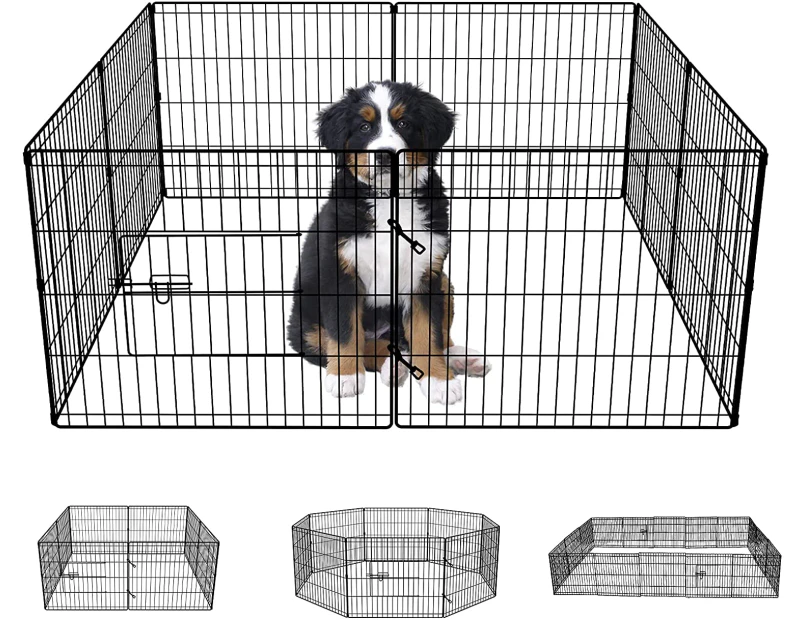 ADVWIN 30" 8 Panel Dog Playpen Foldable Pet Fence Dog for Puppy Rabbit Portable Exercise Dog Cage