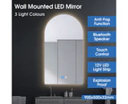 Bluetooth Music Arched Bathroom Mirror LED Lighting Backlit Dimmable Defogger Vanity Mirror Decorative Mirror