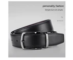 Genuine Leather Dress Belts For Men - Mens Belt For Suits With Single Prong Buckle-Black/Dark Coffee