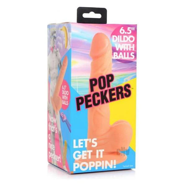 Pop Peckers Dildo W Balls 6.5 Light The Ultimate Pleasure Companion For All Genders, Offering Unparalleled Realism And Sensual Delight