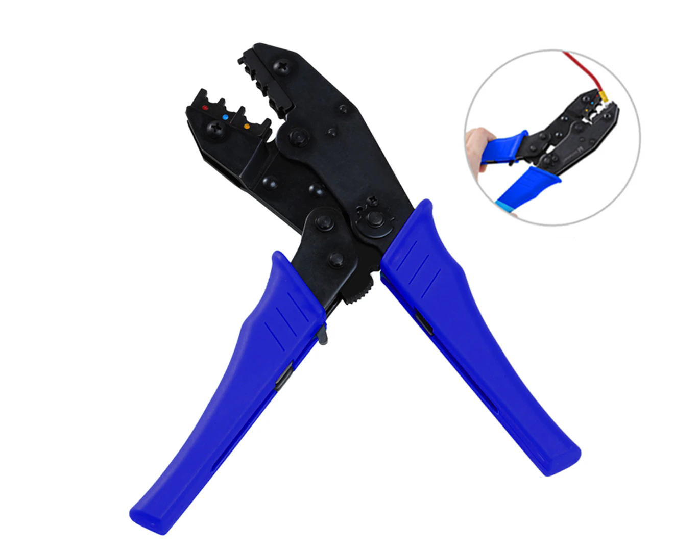 Ratchet Wire Terminal Crimper Plier Ferrule Tool for Insulated Cable 0.5-6 mm²